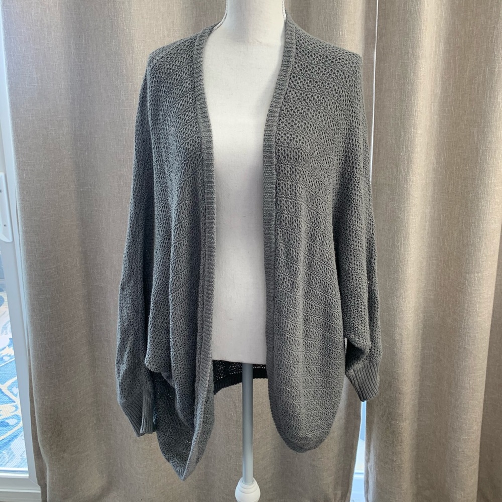 aerie long gray cardigan